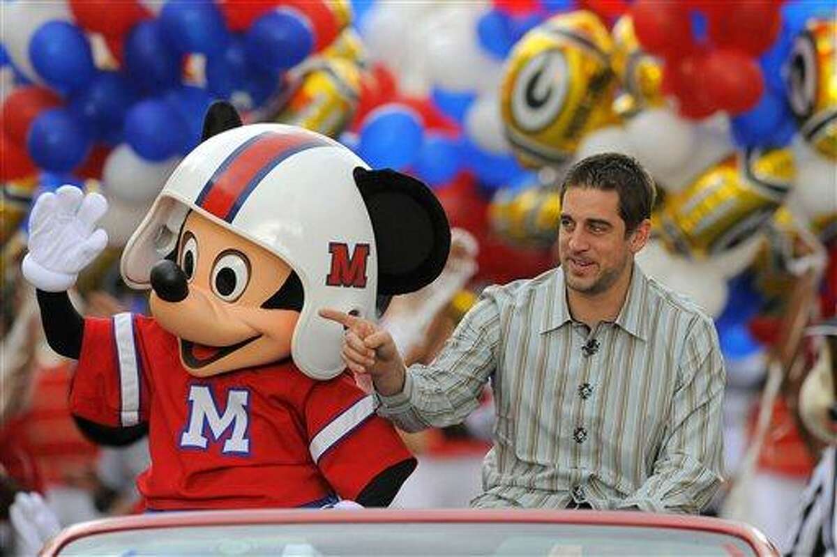 SUPER BOWL: Rodgers celebrates at Disney World