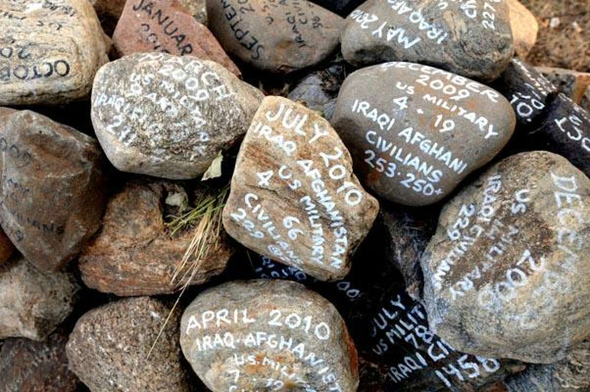 Stones marking the dead in Afghanistan and Iraq. (Melanie Stengel/Register)