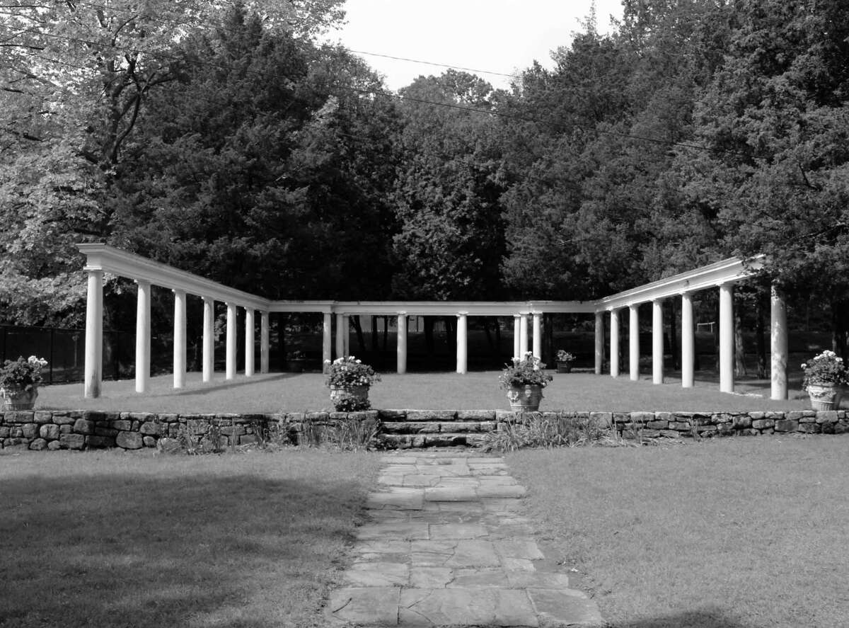 The colonnade at Mead Park in New Canaan on May 23.