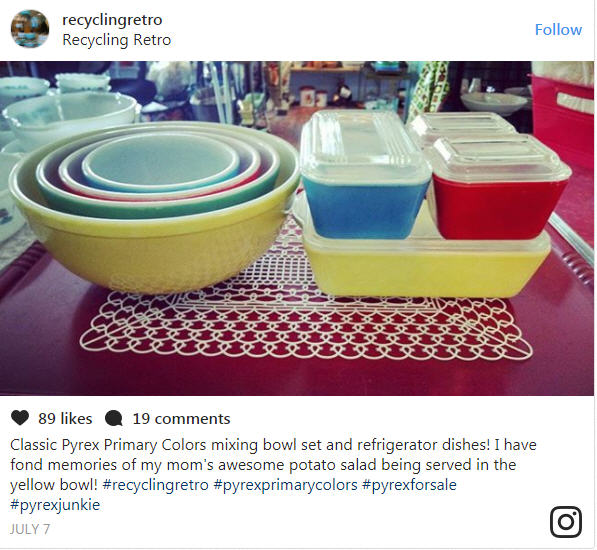 Vintage Pyrex Primary Colors Mixing Bowls and Pyrex Primary Colors  Refrigerator Dishes 