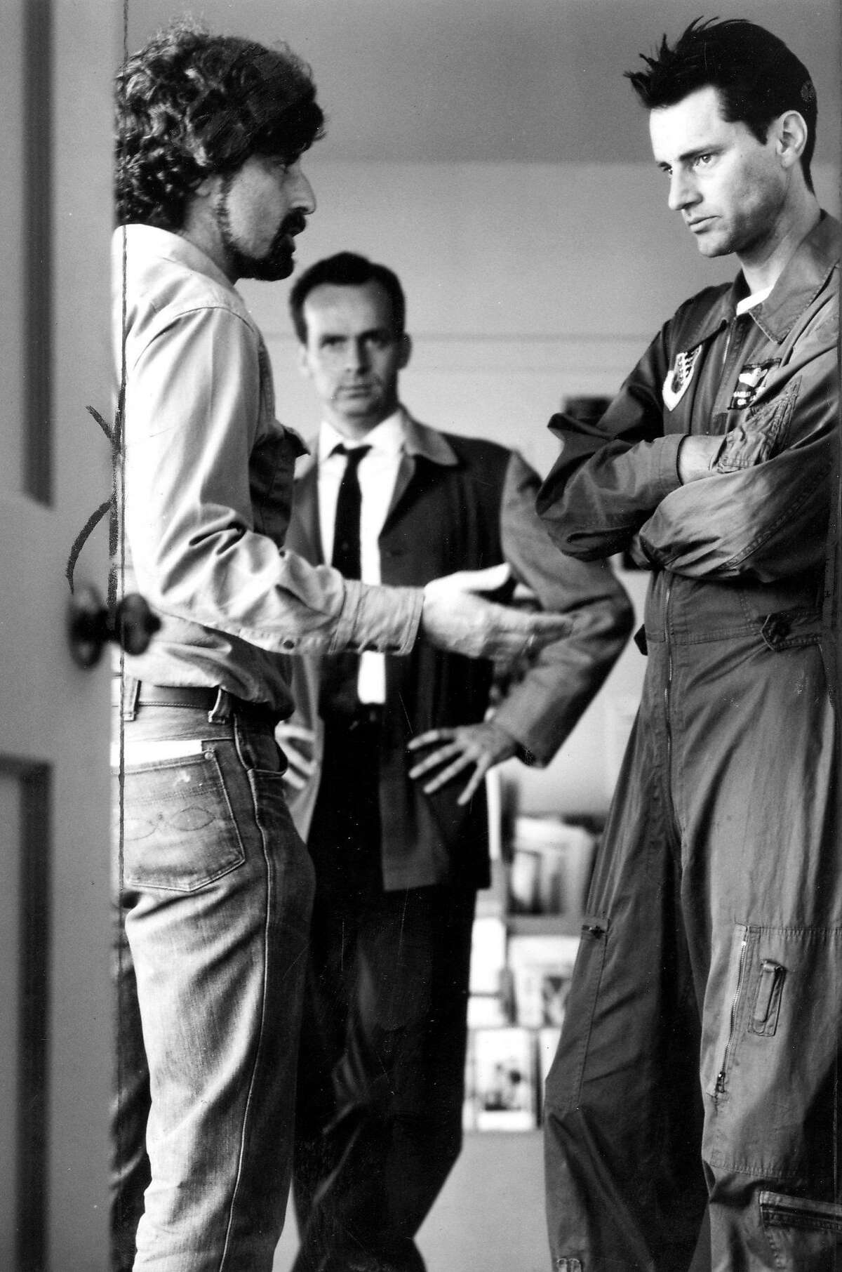 Sam Shepard (r) and Phillp Kaufman on the set of "The Right Stuff Handout