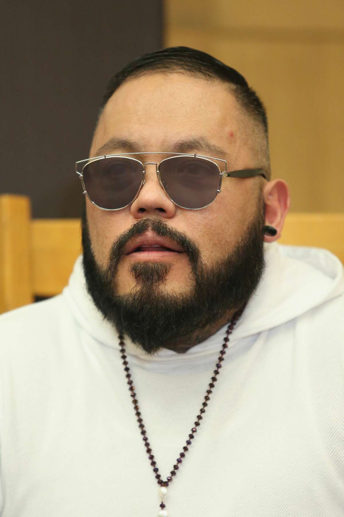 MEXICO CITY, MEXICO - MAY 19: A.B. Quintanilla of Kumbia All Starz attends a press conference to promote their new tour at Hotel Camino Real on May 19, 2015 in Mexico City, Mexico. (Photo by Victor Chavez/WireImage)