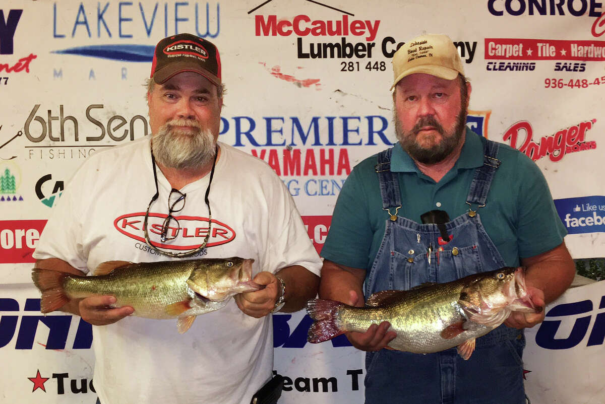 Eddie Moore and Herman Snoe came in second place in the CONROEBASS Tuesday Night Tournament with a stringer weight of 10.76 pounds.
