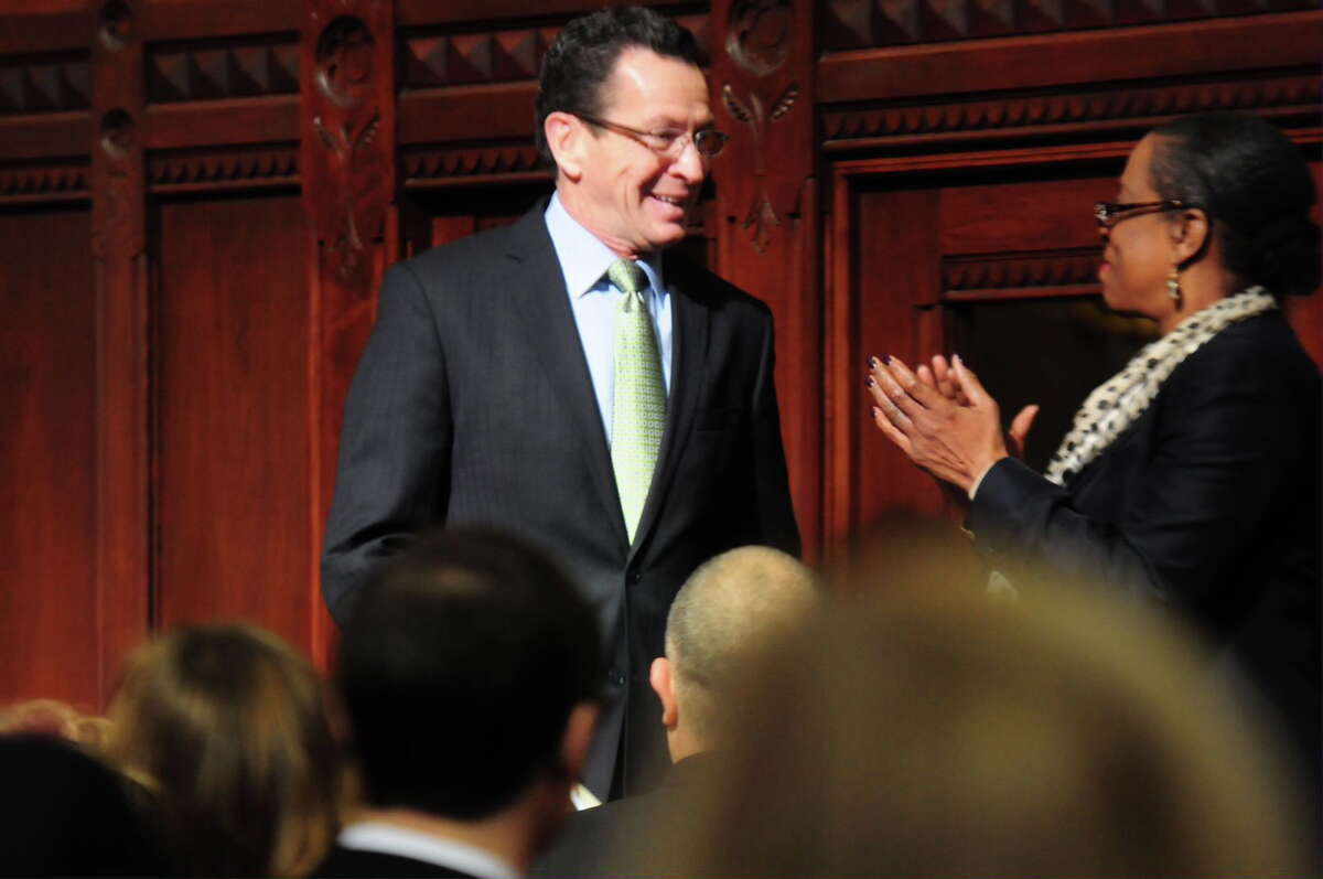 Gov. Dannel P. Malloy before delivering the State of the State address Thursday.