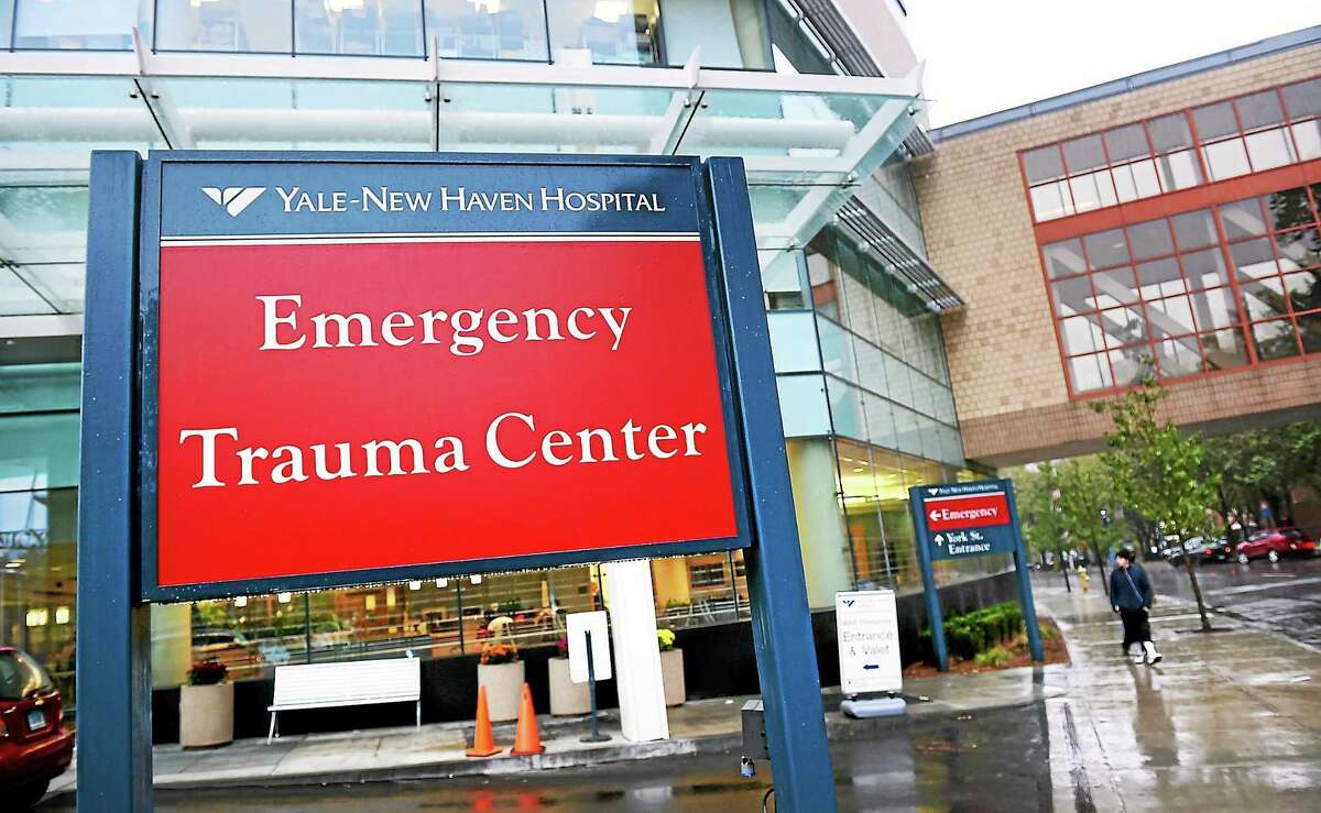 The Emergency Trauma Entrance at Yale-New Haven Hospital in New Haven photographed Thursday.