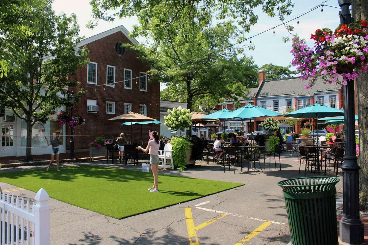 The Pop Up Park in downtown New Canaan, Conn., on July 31, 2017.