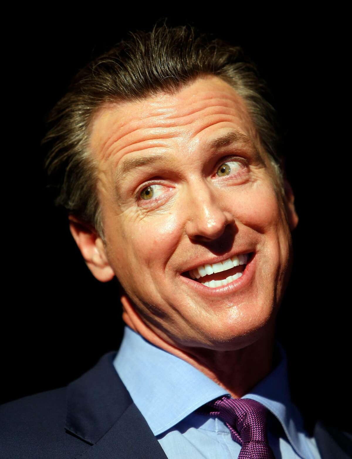 California Lieutenant Governor Gavin Newsom talks about the passing of Propositions 63 and 64 during during Democratic election night party at Verso in San Francisco, Calif., on Tuesday, November 8, 2016.