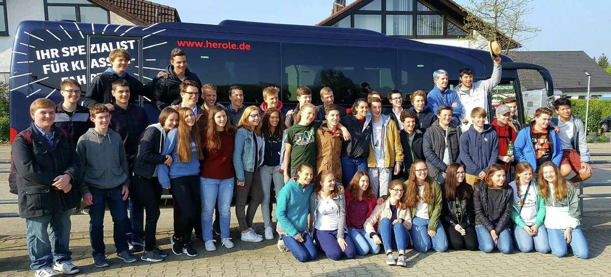 Numerous New Milford High School students traveled to Germany in March, then welcomed students from Germany through the German American Partnership Program. New Milford students are shown above with their German peers. NMHS students are Joe Alexander, Jacob Berendsohn, Taylor Briggs, Stephanie Cafiero, Lee Conlu, Darcy Cook, Duncan Edel, Karley Greene, Caitlin Jellen, Lukas Kugler, Thomas Lebert, Ryan Logan, Jacob Meadows, Emma Norcross, Sunita Pfitzner, Eleanor Steiger, Aiden Szymczakowski, Samuel Taub, Madelyn Thorp, Daniel Whelan, Gregory Winkelstern and Peter Wunderlich. Francesca Anderson and Emily Spagnuolo area not pictured but served as hosts.