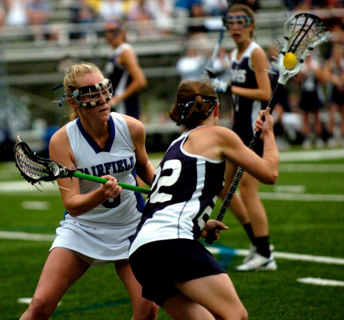 Fairfield Ludlowe High School and Staples High School compete in the girls lacrosse Division II final game at Bunnell High School Saturday, June 12, 2010.