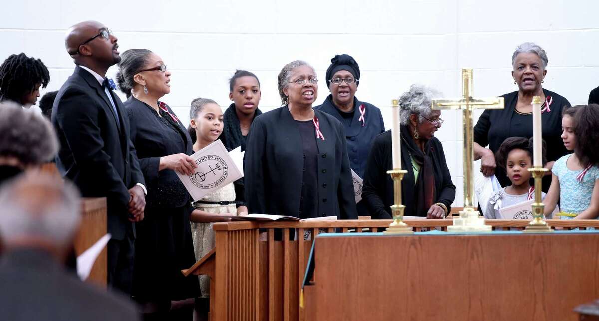 The 195th Church Anniversary service of the Dixwell Avenue Congregational United Church of Christ in New Haven is celebrated on 2/8/2015. Photo by Arnold Gold/New Haven Register agold@newhavenregister.com