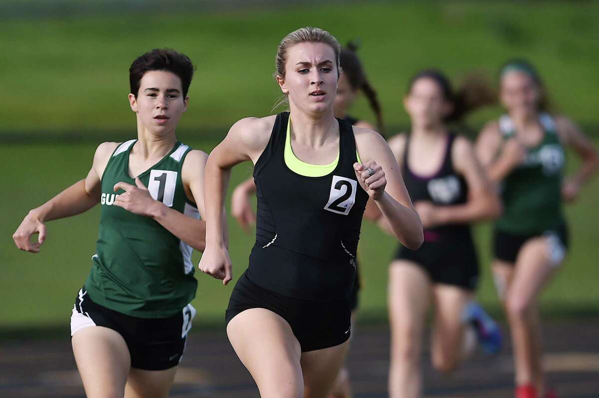 Shelton senior Abigail Turco won the 800 meter run in 2:23.26 at the SCC East Outdoor Track and Field Sectional meet, Tuesday, May 16, 2017, at the Sim Memorial Stadium at Amity Regional High School in Woodbridge. (Catherine Avalone - New Haven Register)