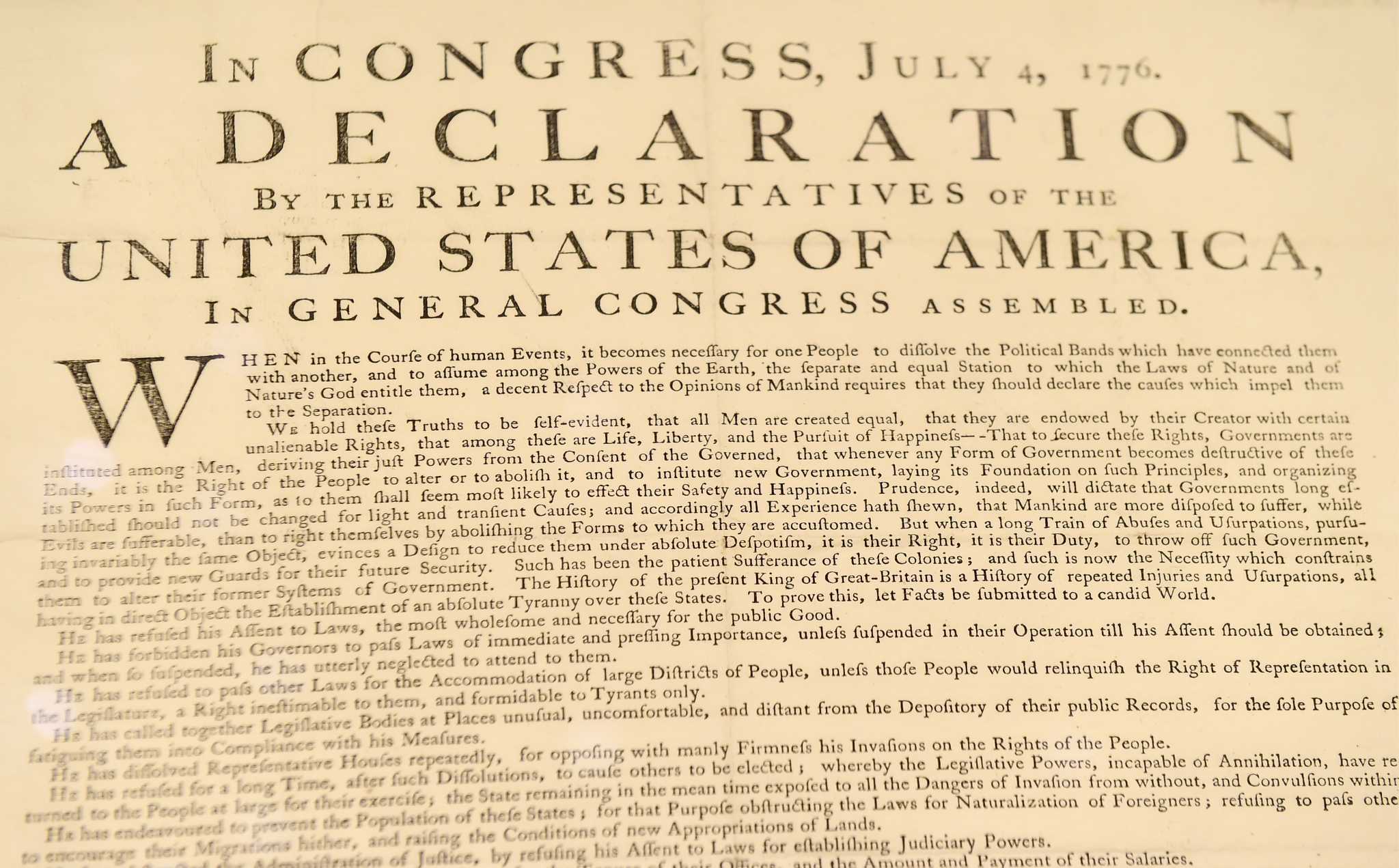 PHOTOS: First Printed Declaration of Independence at Yale