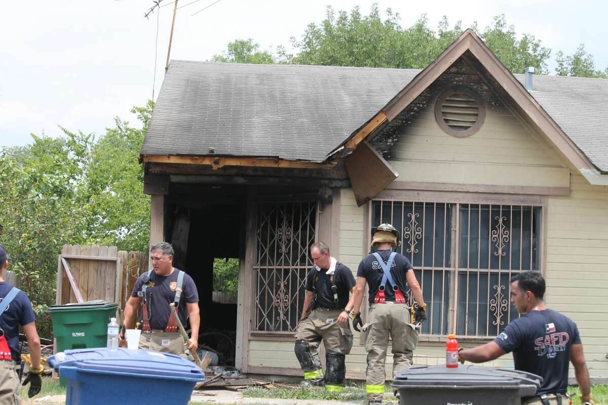Firefighters clear the scene after a fire broke out in the 5900 block of Mission Sunrise. Wednesday, Aug. 2, 2017.