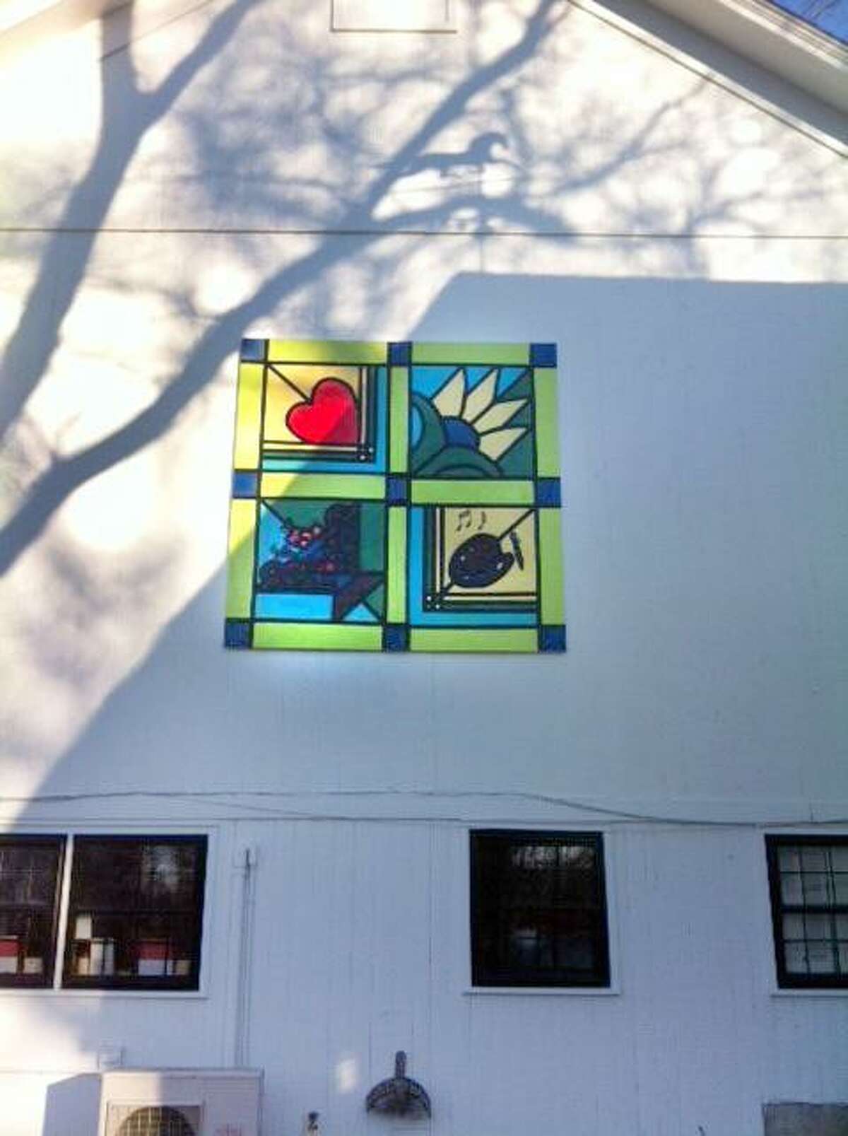 A quilt painting at 44 Upland Rd. in New Milford. New Milford will be the first Connecticut town to have a barn quilt trail  several barns with quiltlike painted patches on walls. The point of the endeavor is to bring attention to folk art and the towns agricultural roots.