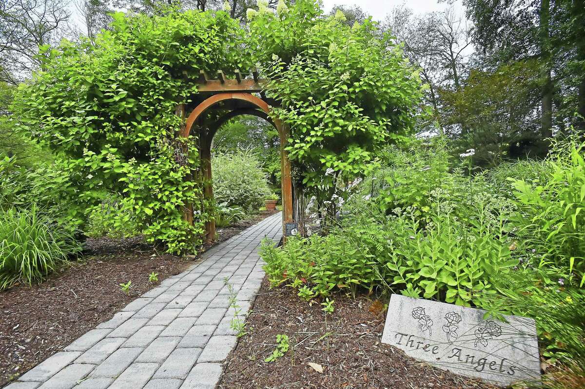 Catherine Avalone / Hearst Connecticut Media The Petit Memorial Garden at the site of the former Petit Family home at 300 Sorghum Mill Drive in Cheshire.