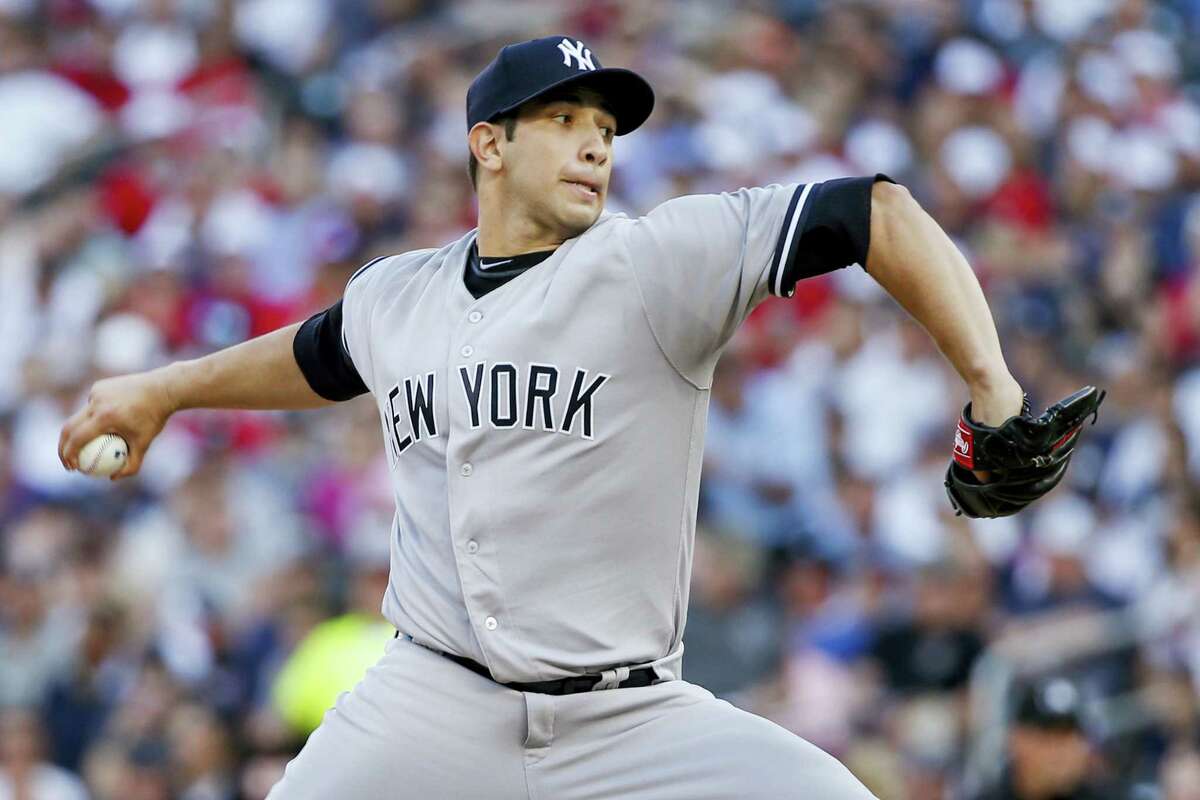New York Yankees starting pitcher Luis Cessa throws to the Minnesota Twins in the first inning of a 6-3 victory.