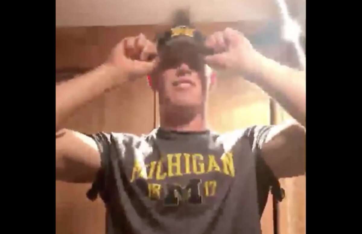 Hamden Hall's Luke Schoonmaker commits to Michigan during a video posted to Twitter on July 25, 2017.
