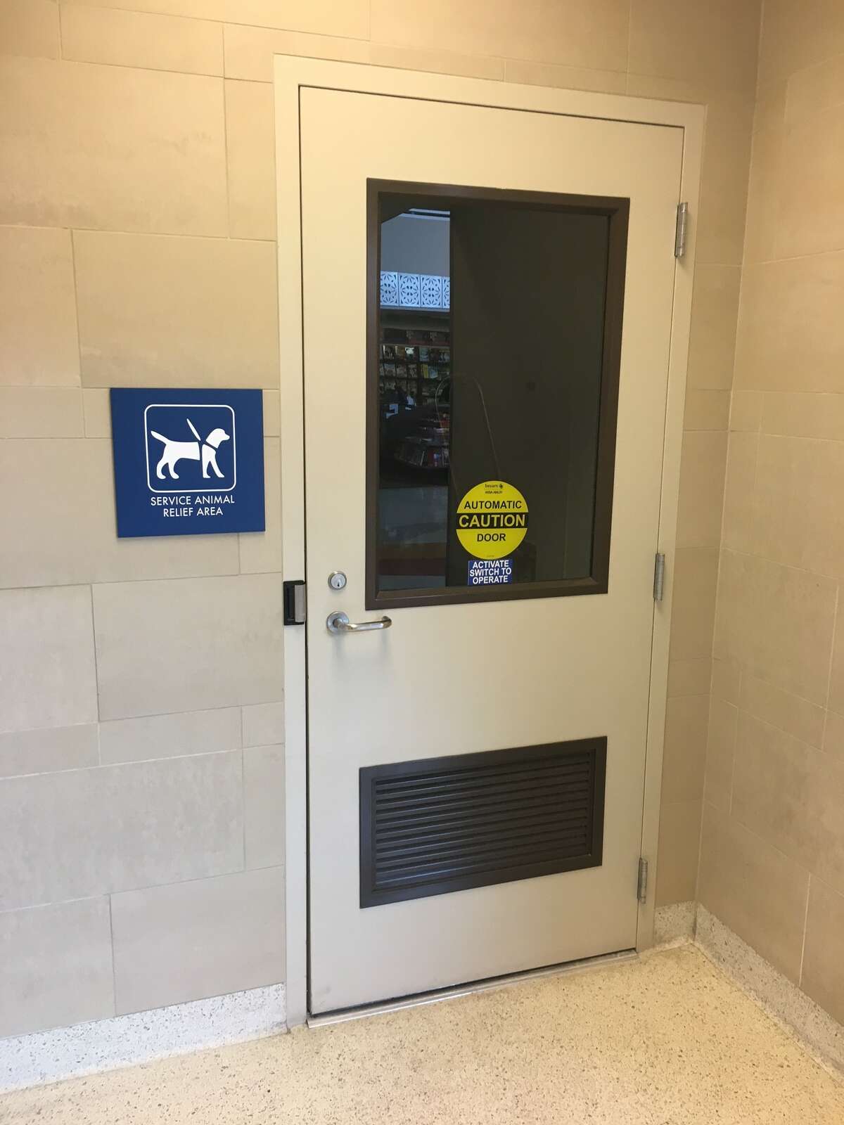 A restroom facility for dogs at the San Antonio International Airport.