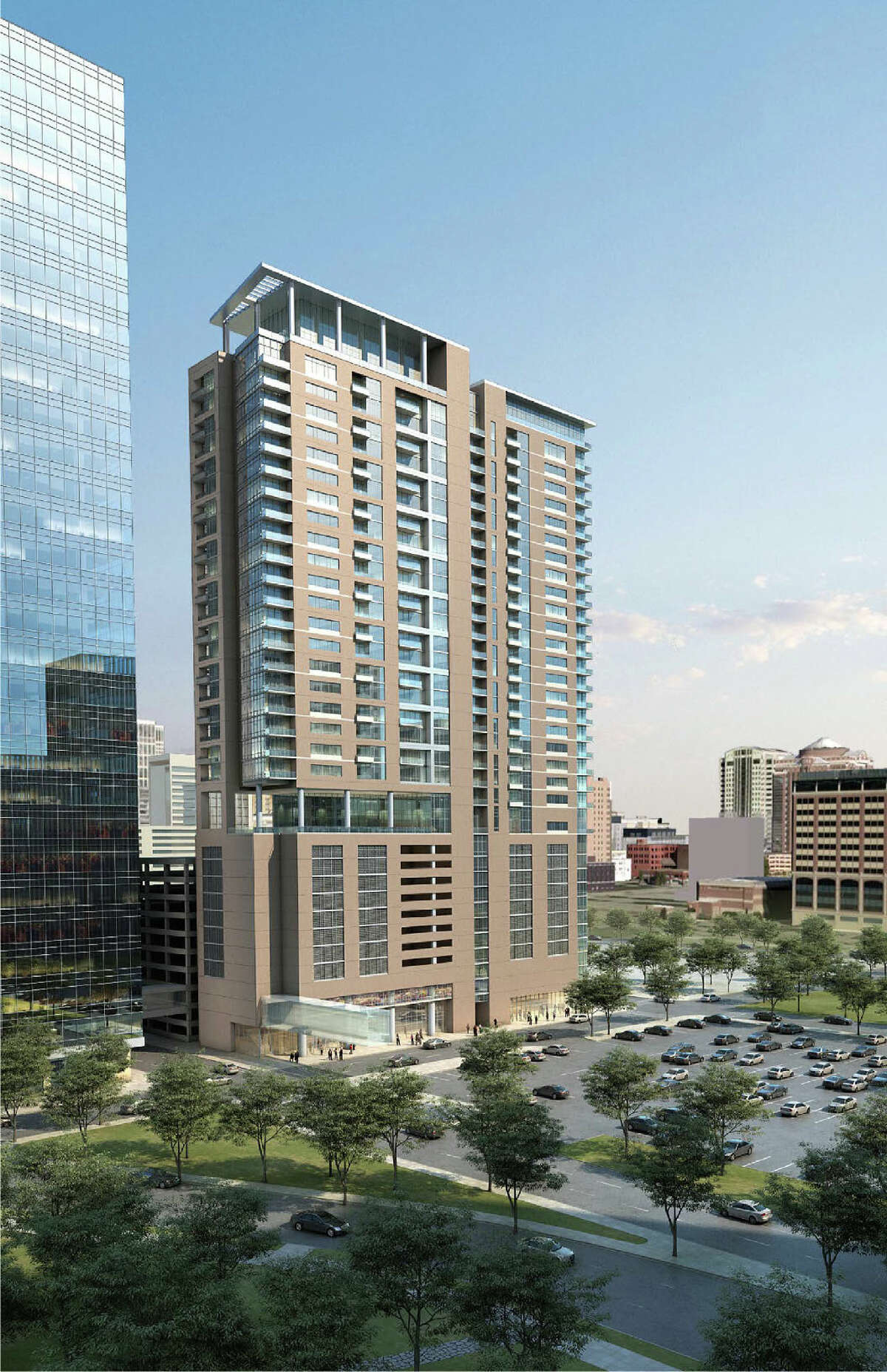 Ziegler Cooper designed this Trammell Crow residential tower slated for downtown Houston. (Courtesy of Houston Downtown Management District)