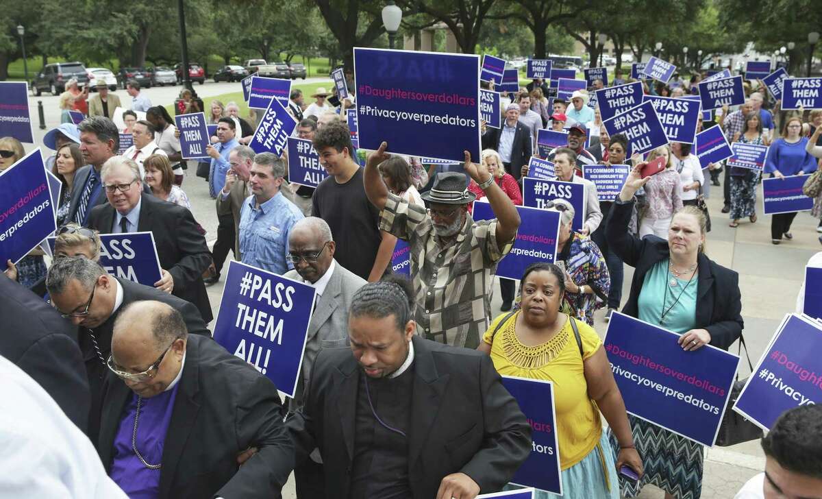 Texas Right to Life joins the Pastors' Capitol Stand for Women's Privacy marching up to the steps of the Capitol during the special session on August 3, 2017.