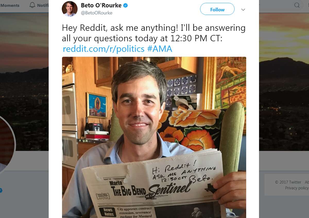 Things to know about Beto O'Rourke Beto O'Rourke, the El Paso congressman running for Ted Cruz' seat, recently answered questions on Reddit. Click through to see things to know about Beto O'Rourke, Ted Cruz' Democrat challenger.