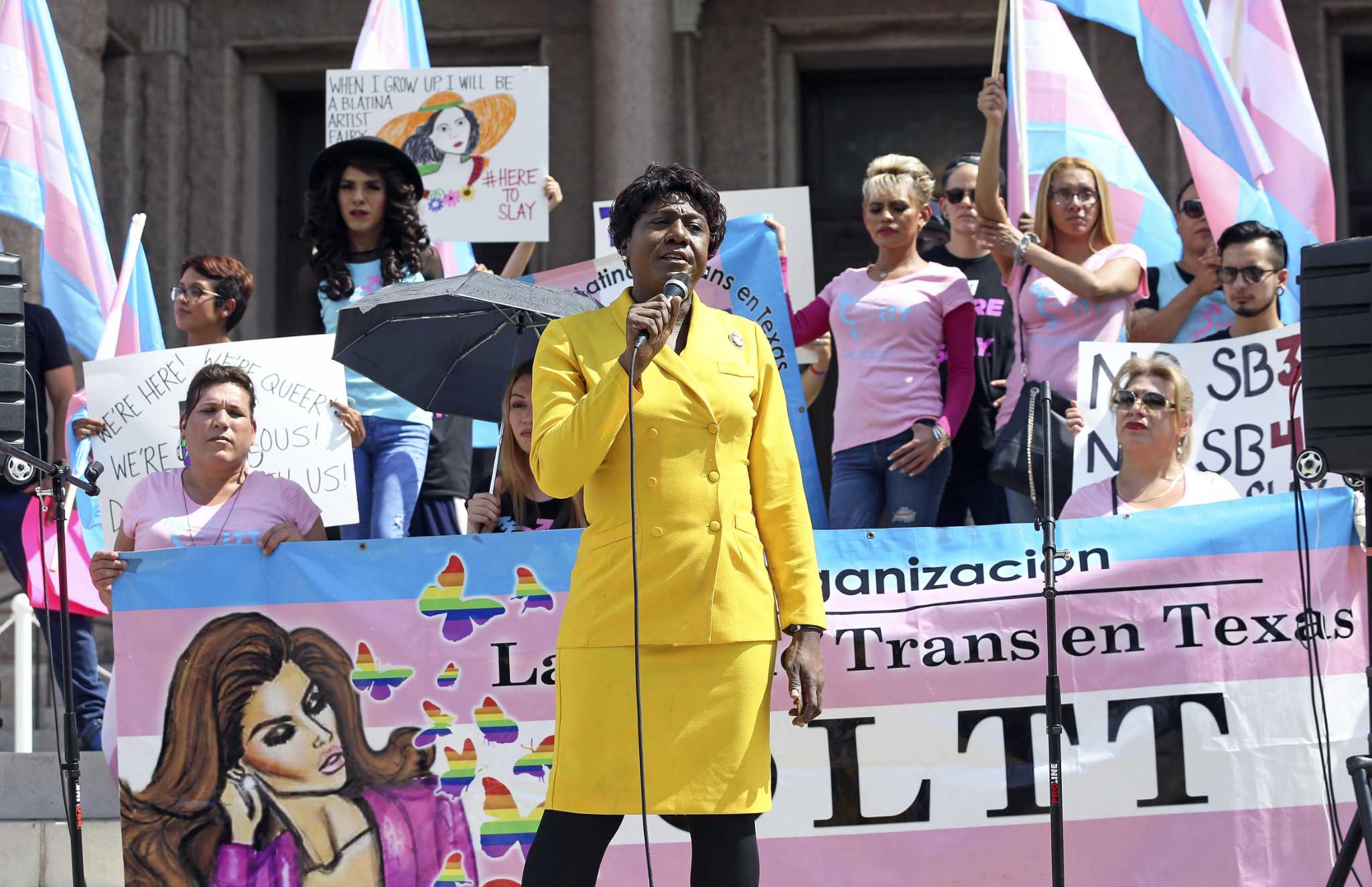 Latino Transgender Texans Protest Bathroom Bill At State Capitol