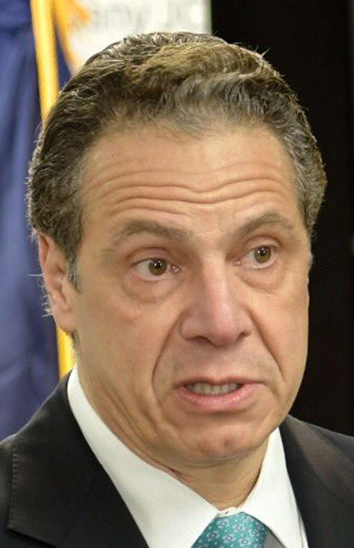Gov. Andrew Cuomo speaks about the rash of bomb threats that have targets JCC around the country in recent weeks. Cuomo promised justice would be served and that a State Police task force on hate crimes was investigating the threats. (Skip Dickstein / Times Union)