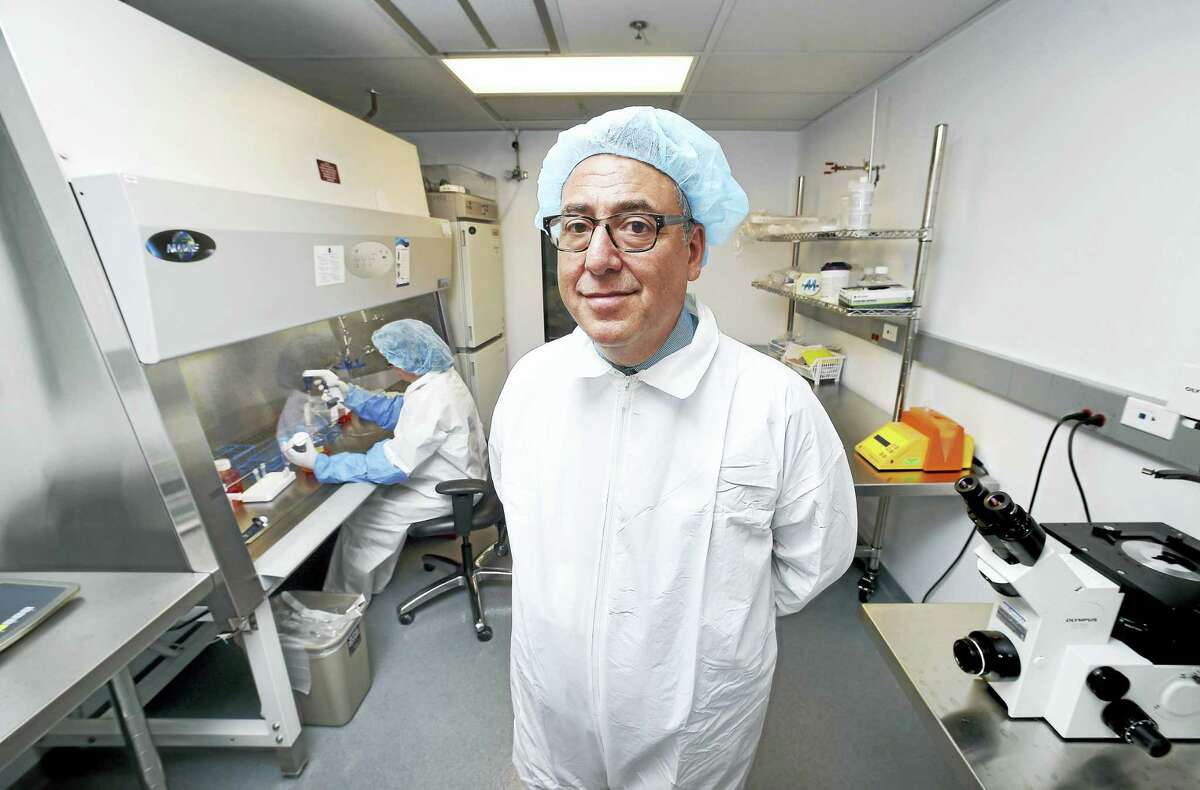 Dr. Steven Gore at the Advanced Cell Therapy Lab at Smilow Cancer Hospital in New Haven, where cells are manufactured that fight a rare form of leukemia.