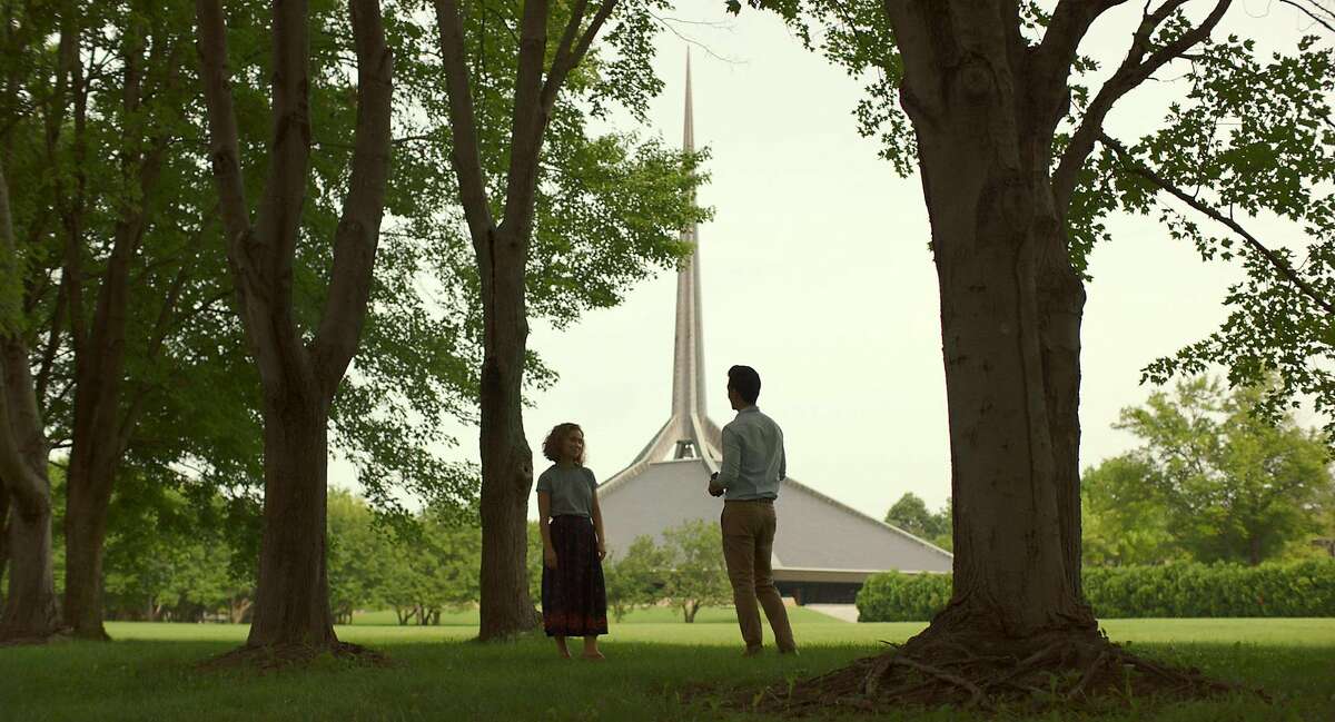 In a small Indiana town, Casey (Haley Lu Richardson) and Jin (John Cho) talk about architecture � and much more � in the romantic dramedy �Columbus.�