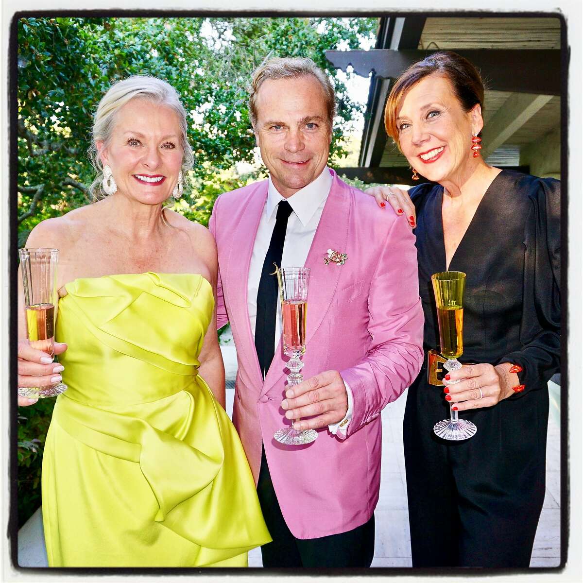 Winemaker Beth Nickel (left) with vintners Jean-Charles Boisset and Gina Gallo at the Rubin Singer fashion event. Aug. 2, 2017.