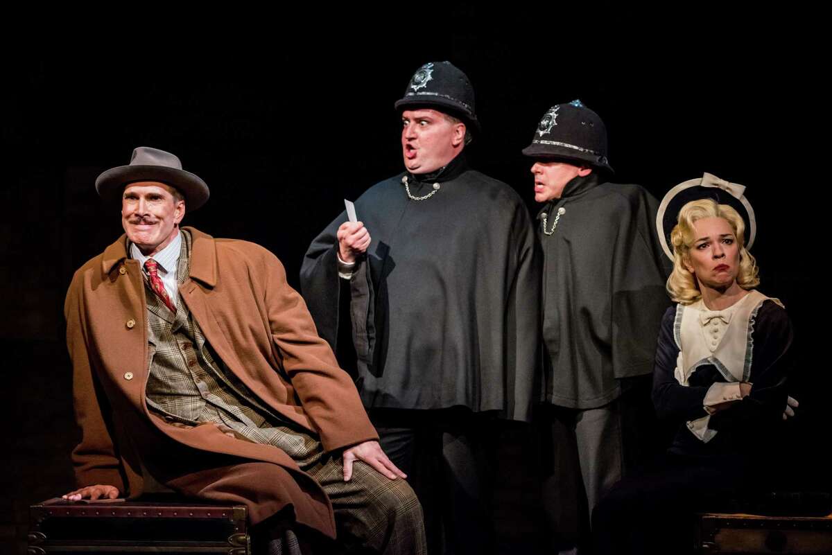 Todd Waite, from left, ﻿Bruce Warren, ﻿Mark Price ﻿and Elizabeth Bunch ﻿are featured in ﻿﻿"Alfred Hitchcock's The 39 Steps."