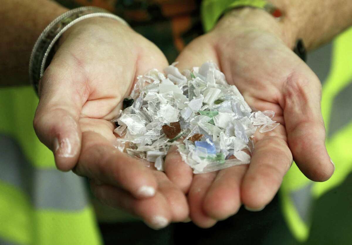 Recycled plastic that has been cleaned and turned into chips is shown at the Repreve Bottle Processing Center, part of the Unifi textile company in Reidsville, N.C., Thursday, Oct. 13, 2016. America has lost more than 7 million factory jobs since manufacturing employment peaked in 1979. Yet American factory production, minus raw materials and some other costs, more than doubled over the same span to $1.91 trillion last year, according to the Commerce Department, which uses 2009 dollars to adjust for inflation. That‚Äôs a notch below the record set on the eve of the Great Recession in 2007. And it makes U.S. manufacturers No. 2 in the world behind China. (AP Photo/Chuck Burton)
