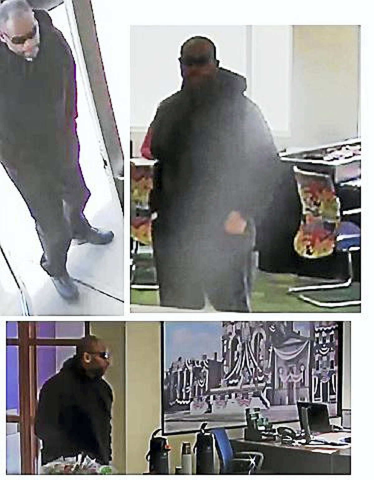 Photo courtesy of the Middletown Police Department Police are asking the public to help them find this man who allegedly held up TD Bank, 911 Washington St., late Monday afternoon. The man allegedly threatened a manager and implied he had a gun in his sweatshirt.