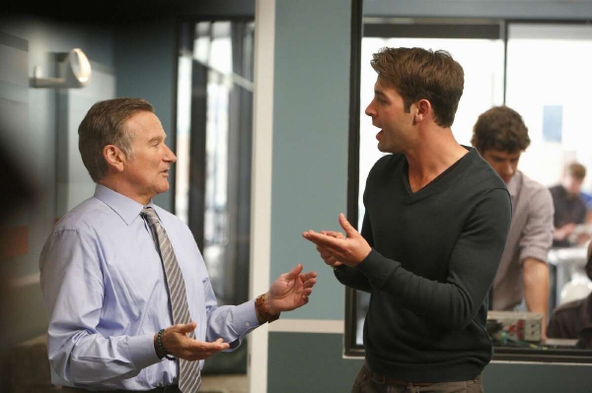 Robin Williams, left, and James Wolk are shown on Williams? new show, ?The Crazy Ones,? which debuts on Sept. 26, the same night as Michael J. Foxs new show, ?The Michael J. Fox Show.? But too much has changed with television to make this a showdown between two ?80s heavies. Illustrates TV-OLDSTARS-ADV14 (category e), by Hank Stuever, (c) 2013 The Washington Post. Moved Thursday Sept. 12, 2013. (MUST CREDIT: Cliff Lipson/CBS)