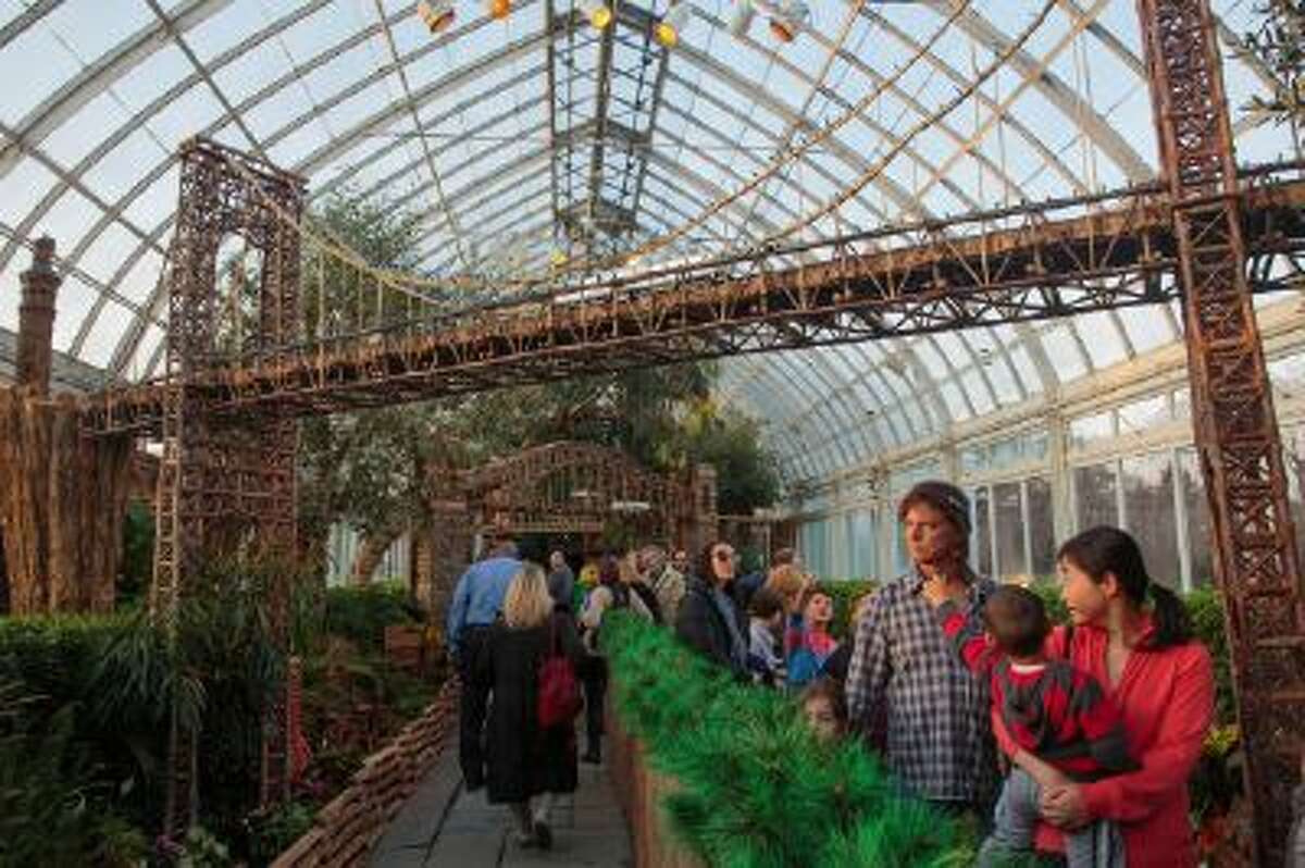 The New York Botanical Garden?s holiday train show stretches through several rooms of the garden?s glass conservatory, shown on Dec. 1.