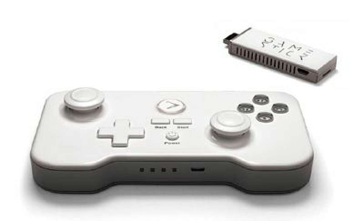 The dongle and controller for GameStick, a new Android-based portable game console.