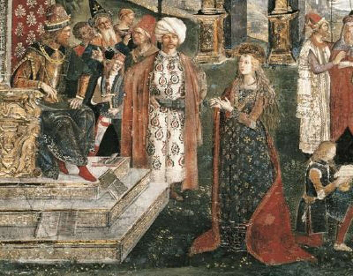 "St Catherine's Disputation," representing Lucrezia Borgia, by Bernardino di Betto, called Il Pinturicchio. Borgia was an alleged poisoner though historians believe she may have been innocent.