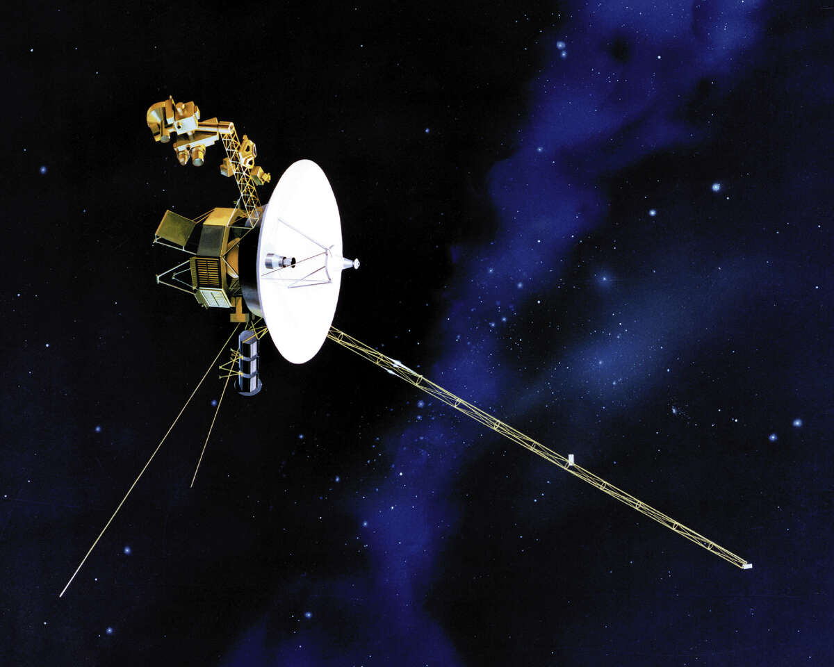 This artist's rendering shows one of NASA's twin Voyager and Voyager 2 space probes.