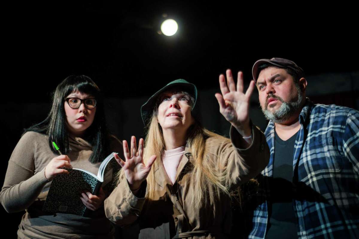 Robert Cardoza (right), who is the main sign language interpreter working with San Antonio theaters, has one acting credit to his name. He played the lead (alongside Vicky Liendo, from left, and Debbie Basham-Burns) in the Overtime Theater’s 2016 play “Ghostbears.”