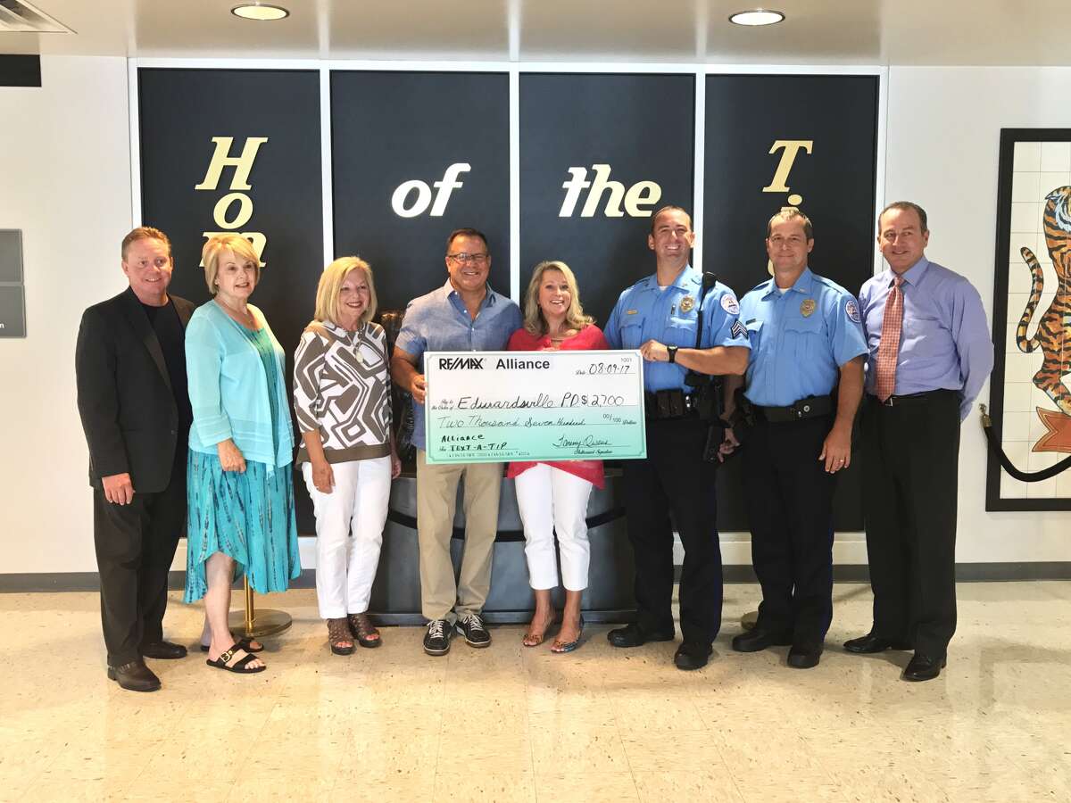 Re/Max Alliance has partnered with the Edwardsville Police Department in sponsoring the new 'Alliance Text-a-Tip' program that will be launched at Edwardsville High School in two weeks for the upcoming school year.