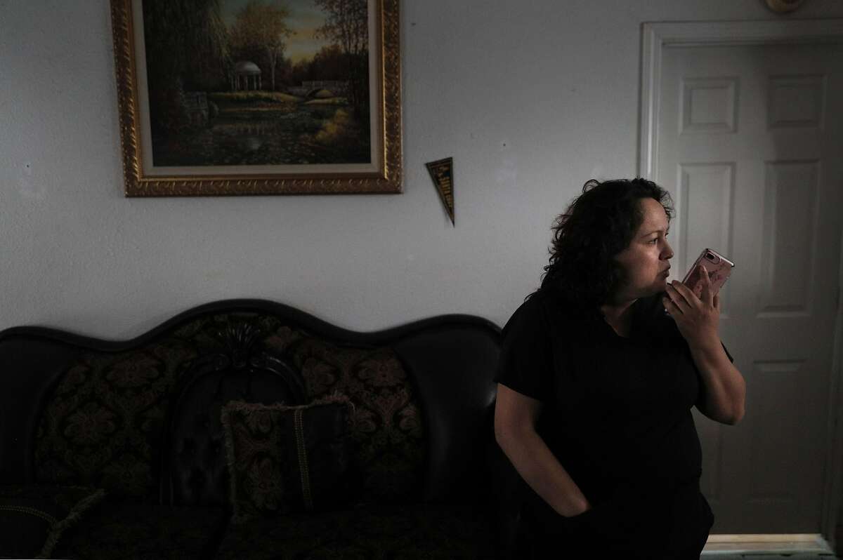 Maria Mendoza Sanchez talks with a reporter about possibly having her family split by a Department of Homeland Security order to leave the country at her home in Oakland, Calif., on Tuesday, August 8, 2017. Mendoza Sanchez and her husband Eusebio are from Mexico, and the pair have four children -- three of whom are U.S. citizens. But the couple faces deportation next week.