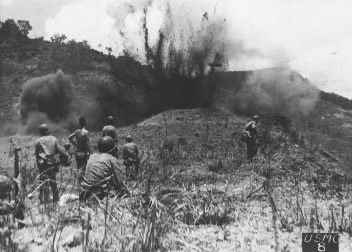 Historic WWII photos show gritty U.S. Marine struggle over Guam