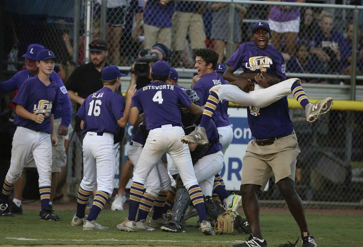 Lufkin celebrates after advancing to the Little League World Series. The Texas East representatives went 4-0 at the regional.