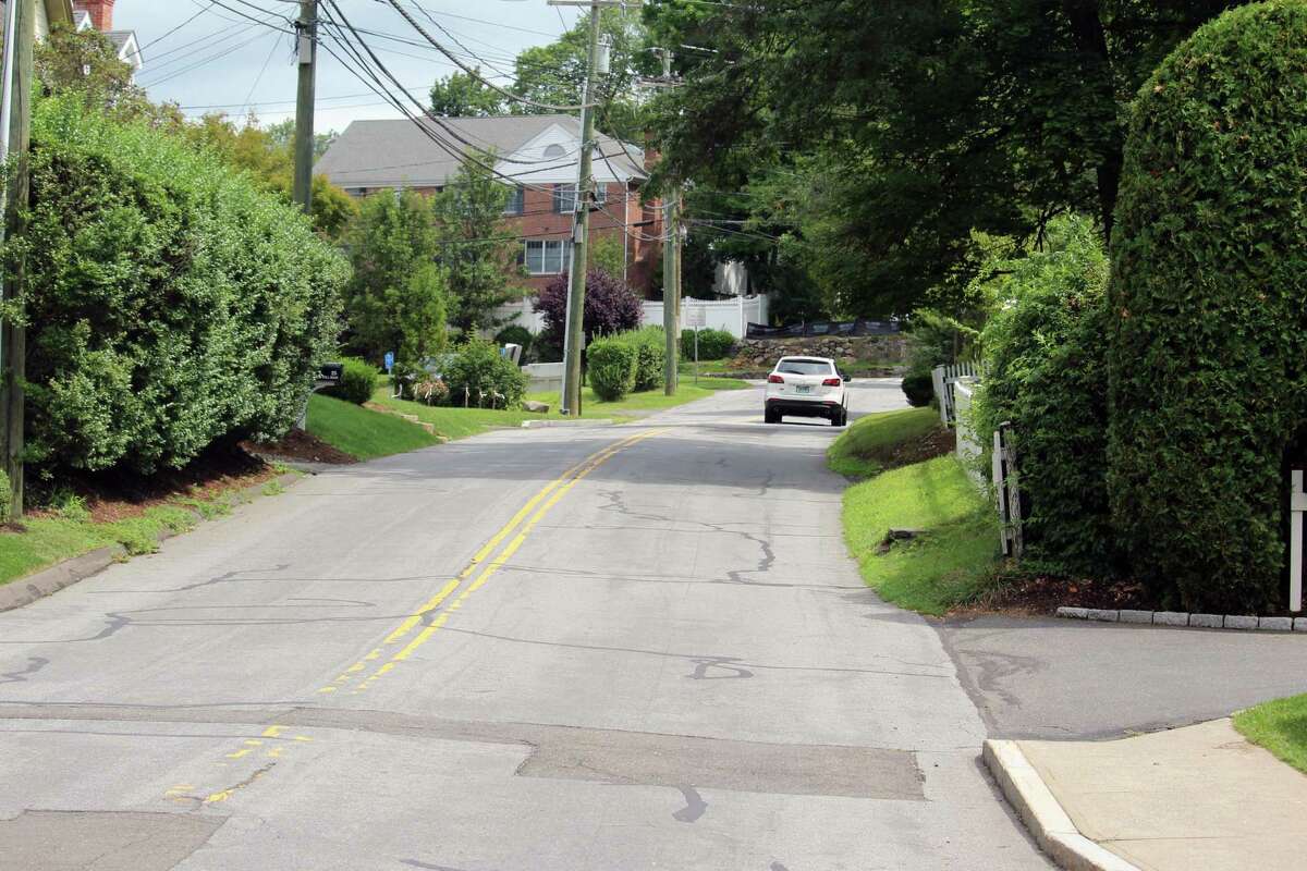 A stretch of Richmond Hill Road, New Canaan, on which sidewalks will be built.