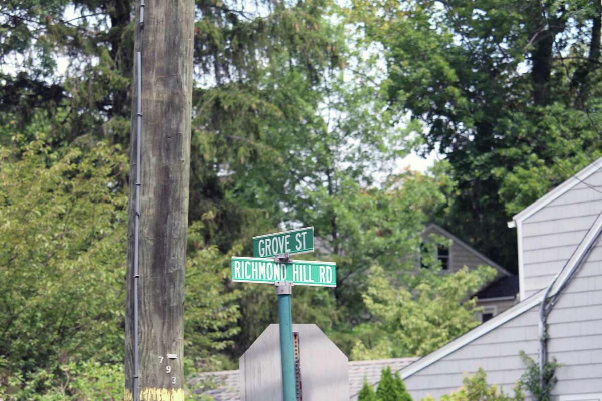 Sidewalks will be built on stretches of Grove Street and Richmond Hill Road in New Canaan, Conn. Taken Aug. 8, 2017.