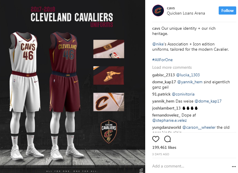 Cavaliers Unveil All New Nike Uniforms for the 2017-18 Season