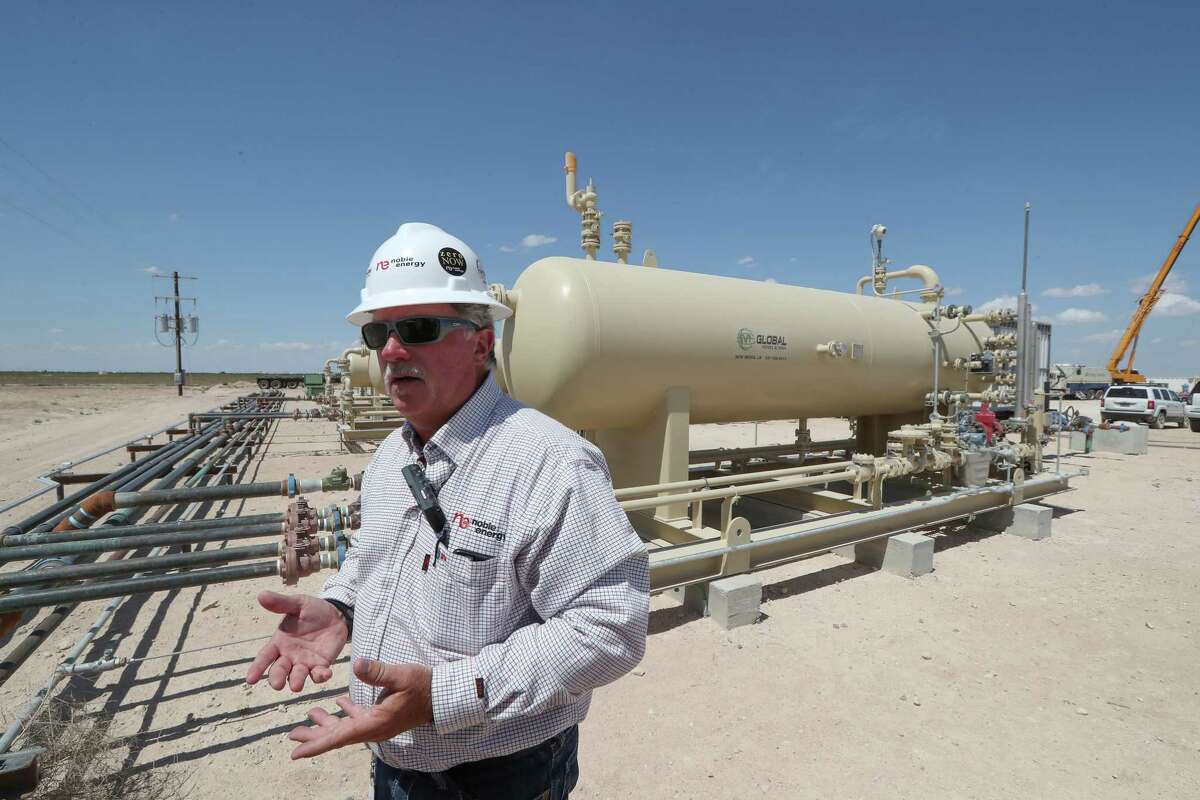 "Out in an area like this, trying to get trucks down these roads, it'd tear them to pieces, and tear up the roads, too," said Russ True, Permian Basin manager for Noble Midstream Partners. "… I'm glad we took those trucks off the road." ﻿