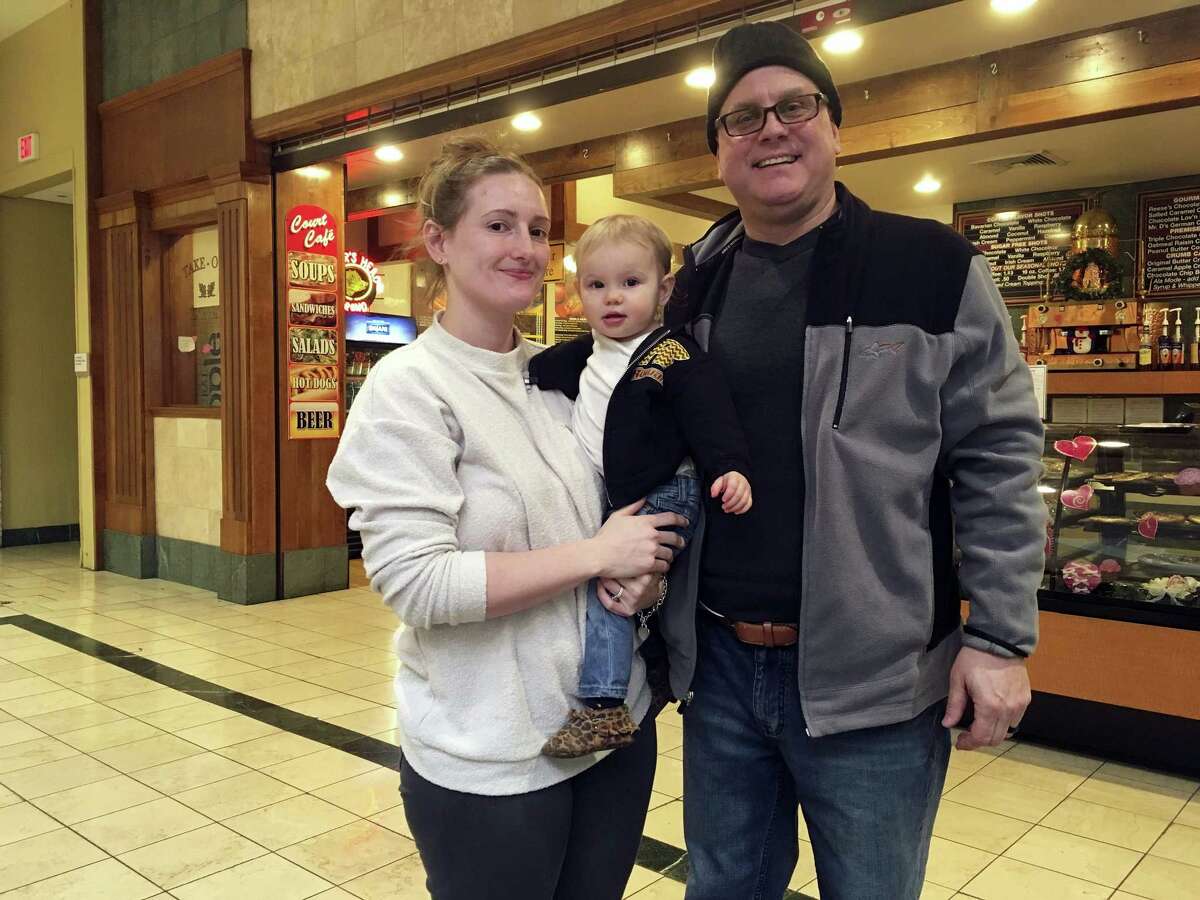 Stormy Patterson and her husband, Roger Kornfeind, pose for a portrait with their 16-month-old daughter, Rowan, at a mall in Whitehall, Pennsylvania, on February 9, 2017. Patterson has boycotted Hobby Lobby for years over the chain’s stance on birth control, a phenomenon that seems to be gaining steam in the Donald Trump era as activists who either oppose or support the president target stores and brands for boycotts.