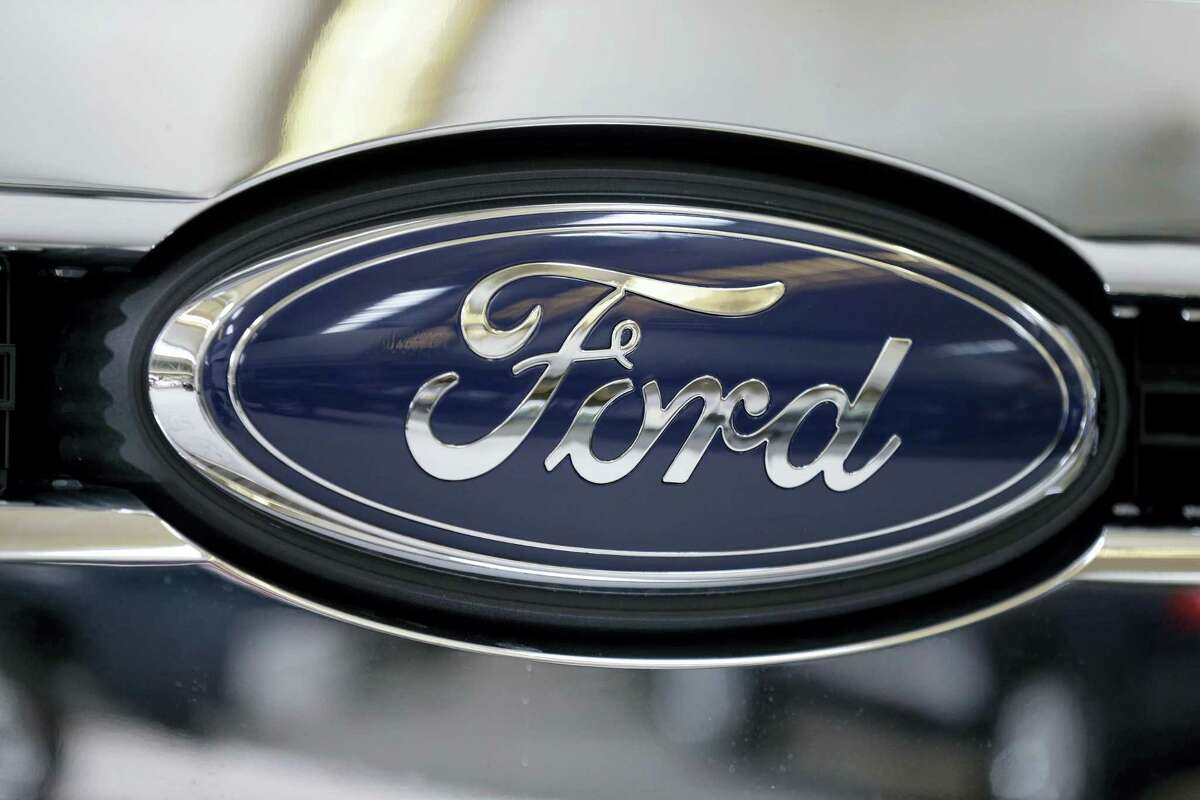 This file photo taken on Feb. 14, 2013, shows the Ford logo on the grill of a 2013 Ford F-350 truck on display at the Pittsburgh Auto Show in Pittsburgh.