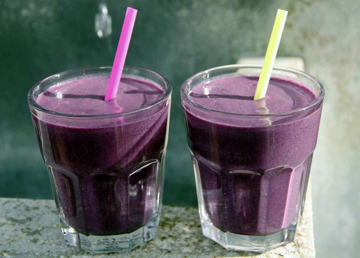 This purple power smoothie is from a recipe by Melissa d’Arabian.